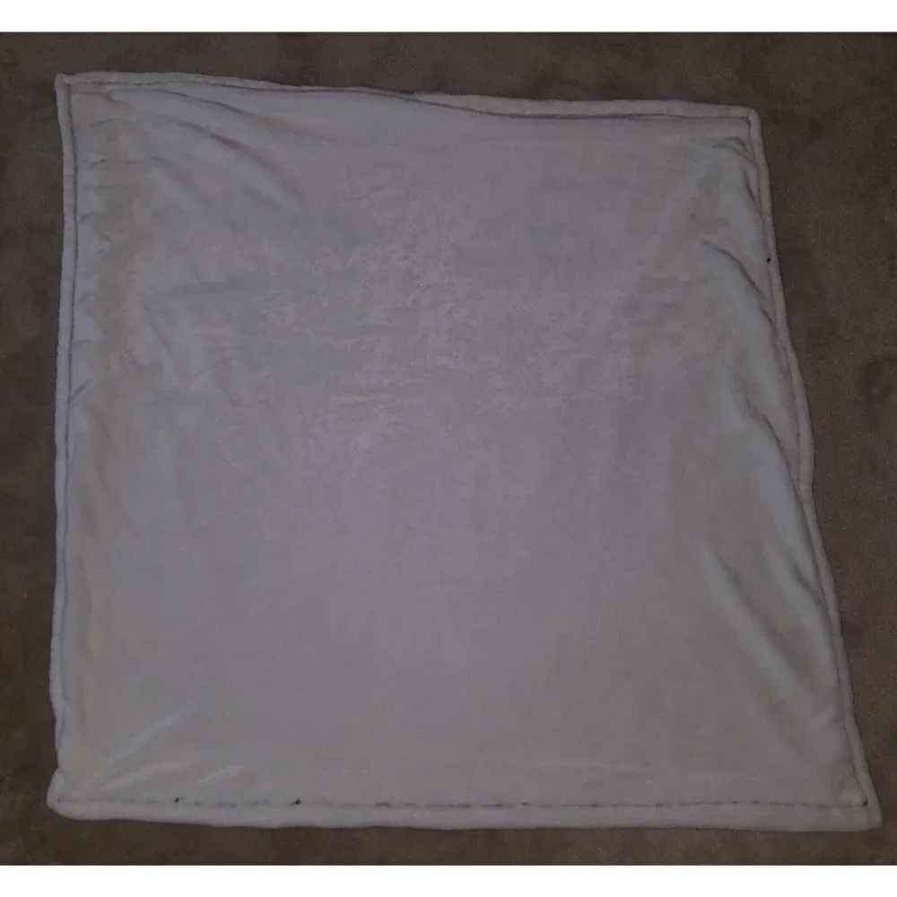 Sheep Lamb Baby Blanket Lovey Fleece Soft Gray White Tan Wooly Hearts 39x39